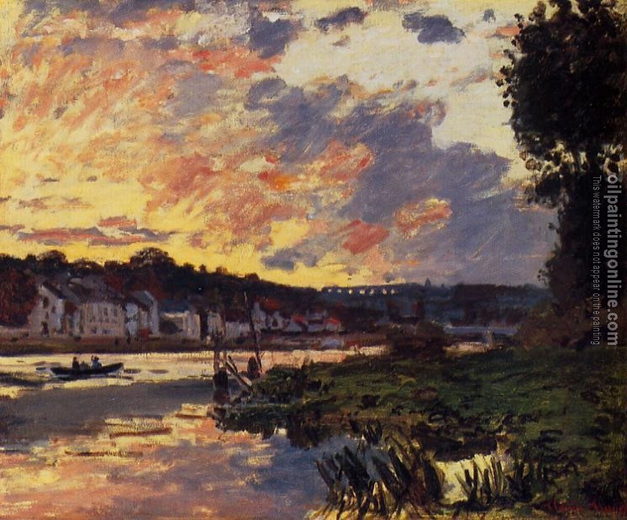 Monet, Claude Oscar - The Seine at Bougeval, Evening